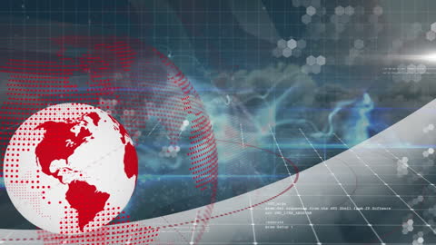 Digital Globe Over Data Processing Symbols