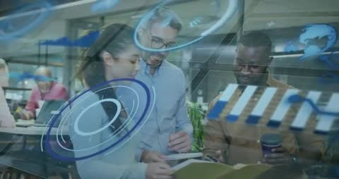 Collaborative Team Analyzing Data with Augmented Reality Overlays