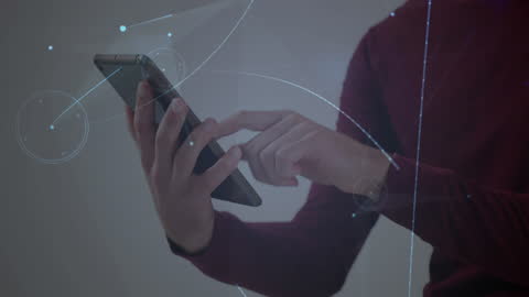 Futuristic Concept of Digital Technology with Network Connections