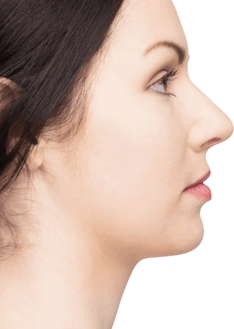 Transparent Profile of Woman with Sleek Hair and Natural Makeup