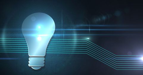 futuristic lightbulb with digital circuit lines - Download Free Stock Images Pikwizard.com
