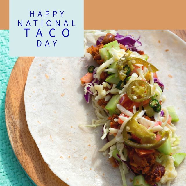 National Taco Day Celebration with Fresh Ingredients - Download Free Stock Templates Pikwizard.com