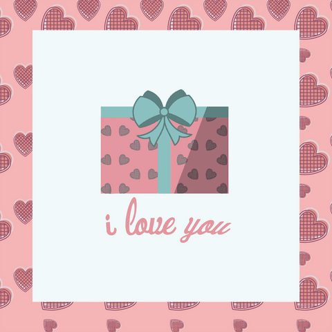 Romantic Gift with Hearts and 'I Love You' on Transparent Background