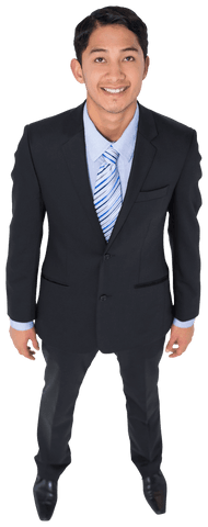 Confident Asian Businessman Smiling Isolated on Transparent Background