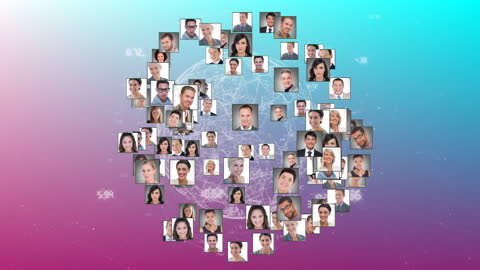 Global Network of Diverse Professionals Featuring Digital Connections