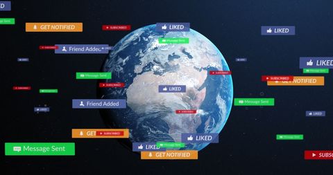 Global Social Media Engagement Conceptual Visual