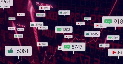Digital Media Analytics Concept with Social Media Notifications