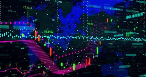 Abstract Global Financial Data Processing Over World Map - Download Free Stock Images Pikwizard.com