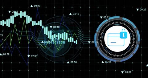 Digital Currency Data Analysis and Encryption Motif - Download Free Stock Images Pikwizard.com