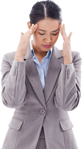 transparent businesswoman in suit experiencing stress and headache - Download Free Stock Videos Pikwizard.com