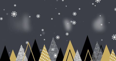 Modern Christmas Trees with Snowflakes Digital Illustration - Download Free Stock Images Pikwizard.com