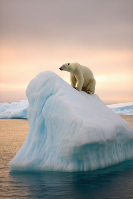 Polarbear standing on iceberg at sea created using generative ai technology - Download Free Stock Photos Pikwizard.com