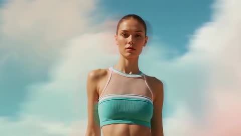 Dynamic Model Posing in Vibrant Activewear with Colored Smoke