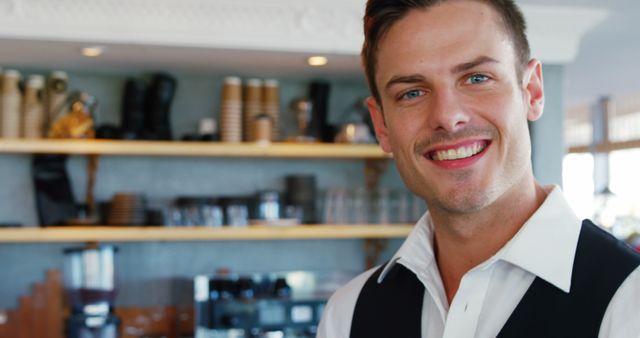 Smiling Barista in Modern Coffee Shop - Download Free Stock Images Pikwizard.com