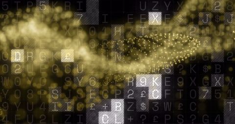 Golden Data Streams Forming Quantum Connections - Download Free Stock Images Pikwizard.com