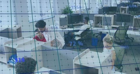 Digital interface overlay on collaborative office environment