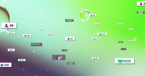 Digital Communication Icons on Vivid Liquid Background