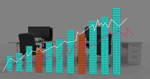 Rising Financial Graph Spanning Modern Office Environment - Download Free Stock Images Pikwizard.com