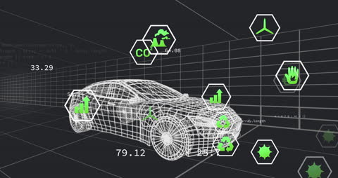 Futuristic Electric Car Design with Data and Metrics
