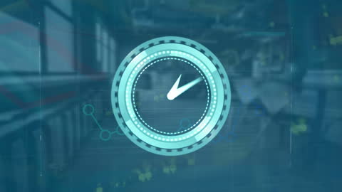 Futuristic Digital Clock Graphic Overlays Technology Concept