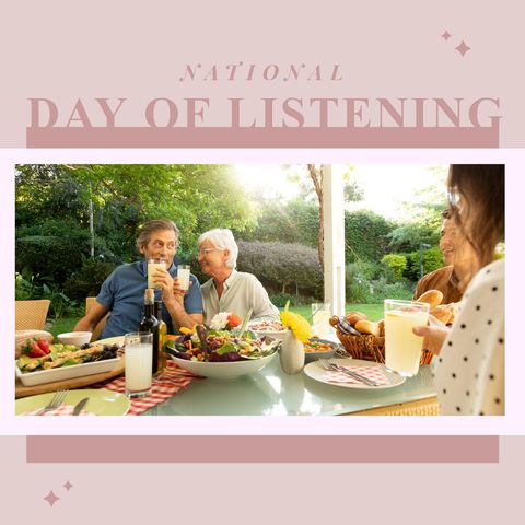 Family Gathering Celebrating National Day of Listening Outdoors