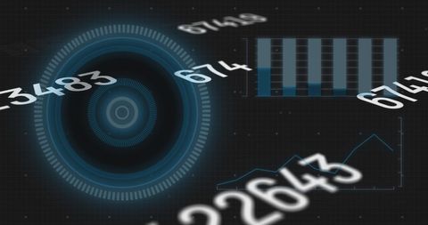 futuristic hud display with digital numbers and graphs - Download Free Stock Images Pikwizard.com