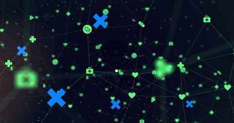 Futuristic Network of Digital Health Communication Icons - Download Free Stock Images Pikwizard.com