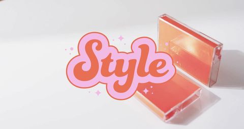 Retro style orange cassette tape with bold typography