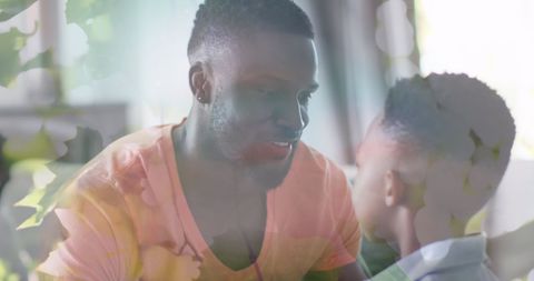 Heartwarming African American Father and Son Spending Quality Time