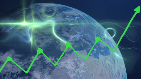 Digital Stock Market Growth over Earth