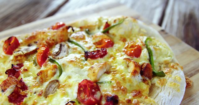 Gourmet Vegetable Pizza with Melted Cheese Close-up - Download Free Stock Images Pikwizard.com