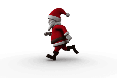 Running Santa Claus Transparent PNG for Christmas Celebrations
