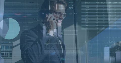 Businessman Engaged with Global Financial Data Concept - Download Free Stock Images Pikwizard.com