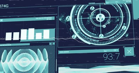 Futuristic Digital Interface Display with Complex Data Analytics - Download Free Stock Images Pikwizard.com