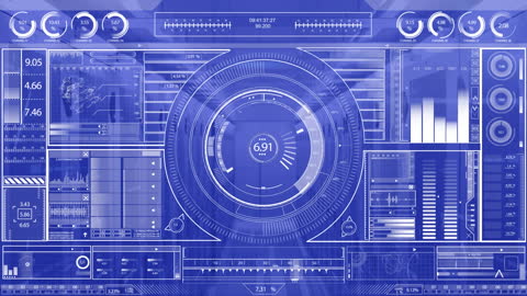Futuristic Digital Interface Animation of Data Processing