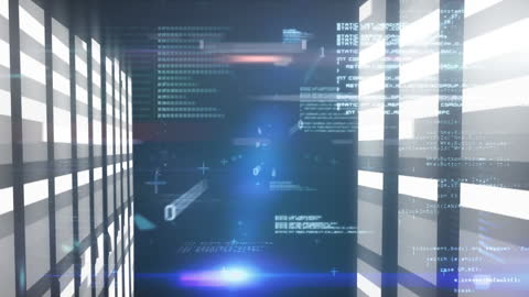 Futuristic Digital Interface in Data Center