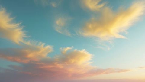 Vibrant pastel clouds at sunset enhancing serene sky