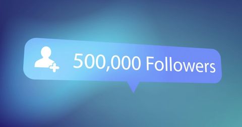 Celebrating 500,000 Followers With Symbolic Blue Speech Bubble - Download Free Stock Images Pikwizard.com