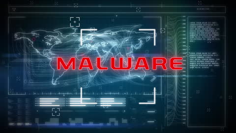 Digital Interface Displaying Global Malware Alert