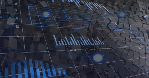 Futuristic Data Processing Over Abstract 3D Shapes