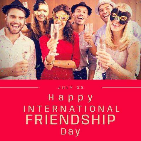 Masked friends celebrating international friendship day