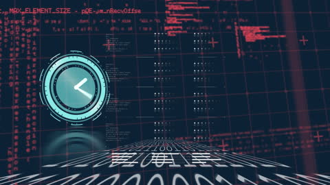 Digital Clock and Data Interface with Futuristic Animation