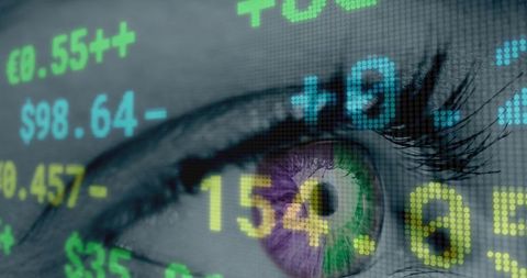 Analyzing Financial Data with Futuristic Technological Interface