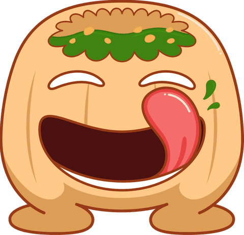 Fun Cartoon Dumpling Character with Green Sesame Sauce on Transparent - Download Free Stock Videos Pikwizard.com