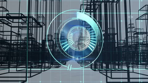 Futuristic Digital Interface with Technological Elements