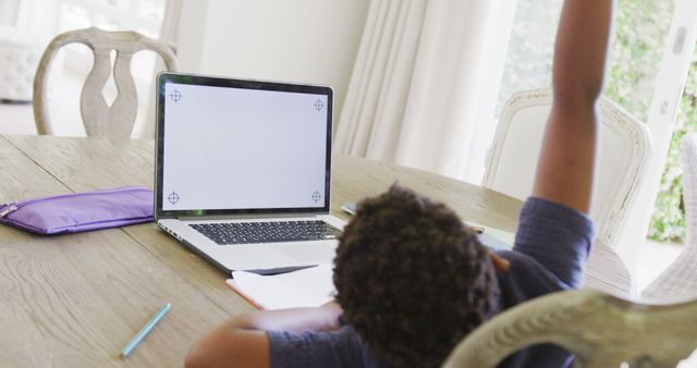 Child Homeschooling with Laptop in Bright Room - Download Free Stock Images Pikwizard.com