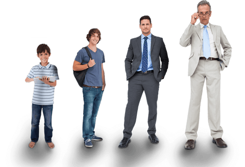 transparent png sequence of caucasian men in various stages of life - Download Free Stock Videos Pikwizard.com