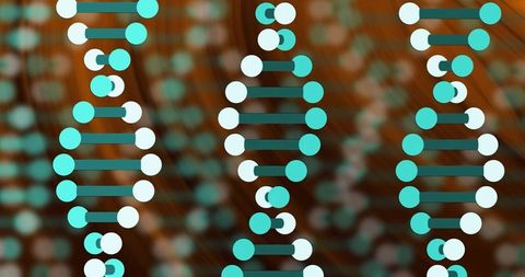 Stylized DNA Helices in Futuristic Abstract Digital Art