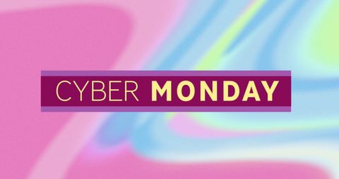 Bright Cyber Monday Sale Announcement with Retro Colors