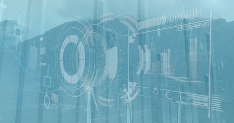 Renewable energy and data analytics technology futuristic visual